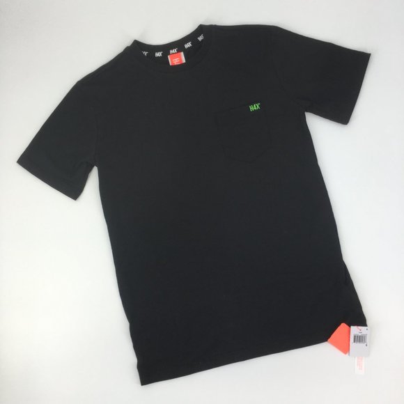 H4X Logo T-Shirt Black & Neon Green Men's Small - Picture 2 of 3